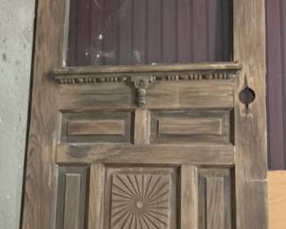 Victorian Style Wood Door with Sunburst Motif