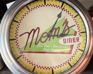 Mom's Diner Style Wall Clock