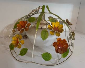 Italian Tole Floral Pendant Light