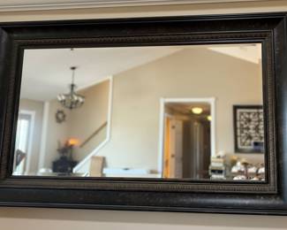 Ornate Black Leaf Patterned Wall Mirror