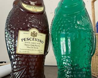 Pescevino Fish-Shaped Glass Decanters