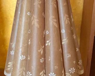 Embossed Floral Ceramic Boudoir Lamp with Pleated Paper Shade