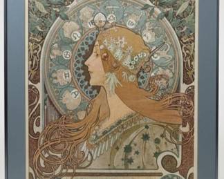 Alphonse Mucha La Plume Zodiac Poster