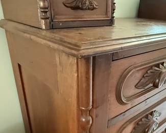 Victorian Carved Walnut Chest of Drawers