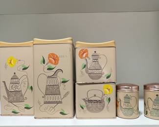 Ransburg Mid-Century Style Metal Kitchen Canister Set