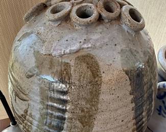 Studio Pottery Flower Frog Vase