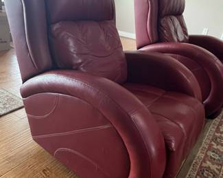 Burgundy Leather Recliner Style - 2 available