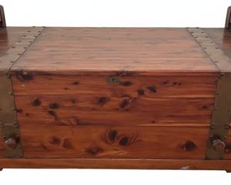 Cedar Hope Chest Style Trunk with Copper Banding
