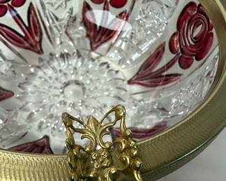 Anna Hutte Ruby Rose Cut Crystal Bowl