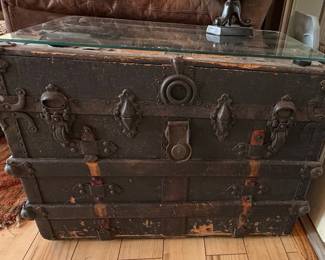 Victorian Style Steamer Trunk Coffee Table