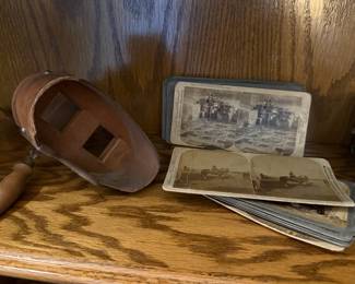 Antique Stereoscope Viewer with Underwood & Underwood and Shredmeyer & Hyman Cards