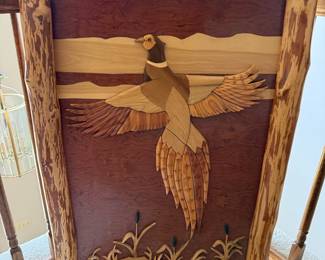 Hudson River Inlay Pheasant Wood Marquetry Wall Art