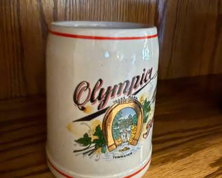 Vintage Olympia Beer Ceramic Stein by Ceramarte