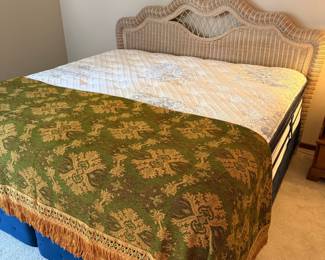 Arched Wicker and Rattan Queen Headboard