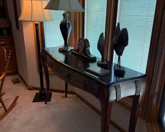 Art Deco Style Console Table with Fluted Accents