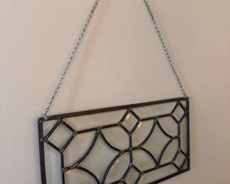 Clear Beveled Leaded Glass Hanging Panel