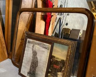 Vintage Statue of Liberty Print and Decorative Mirror