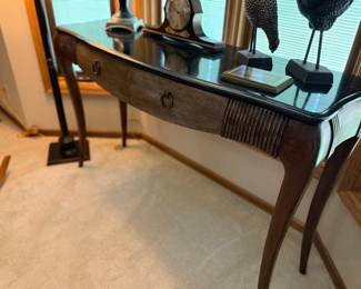Art Deco Style Shagreen and Wood Console Table