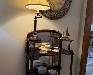 Victorian Mahogany Mirrored Etagere with Dolphin Supports