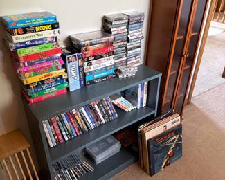 Mixed Media Collection: VHS Tapes, DVDs, and Vinyl Records