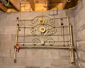 Victorian-Style Cast and Wrought Iron Headboard