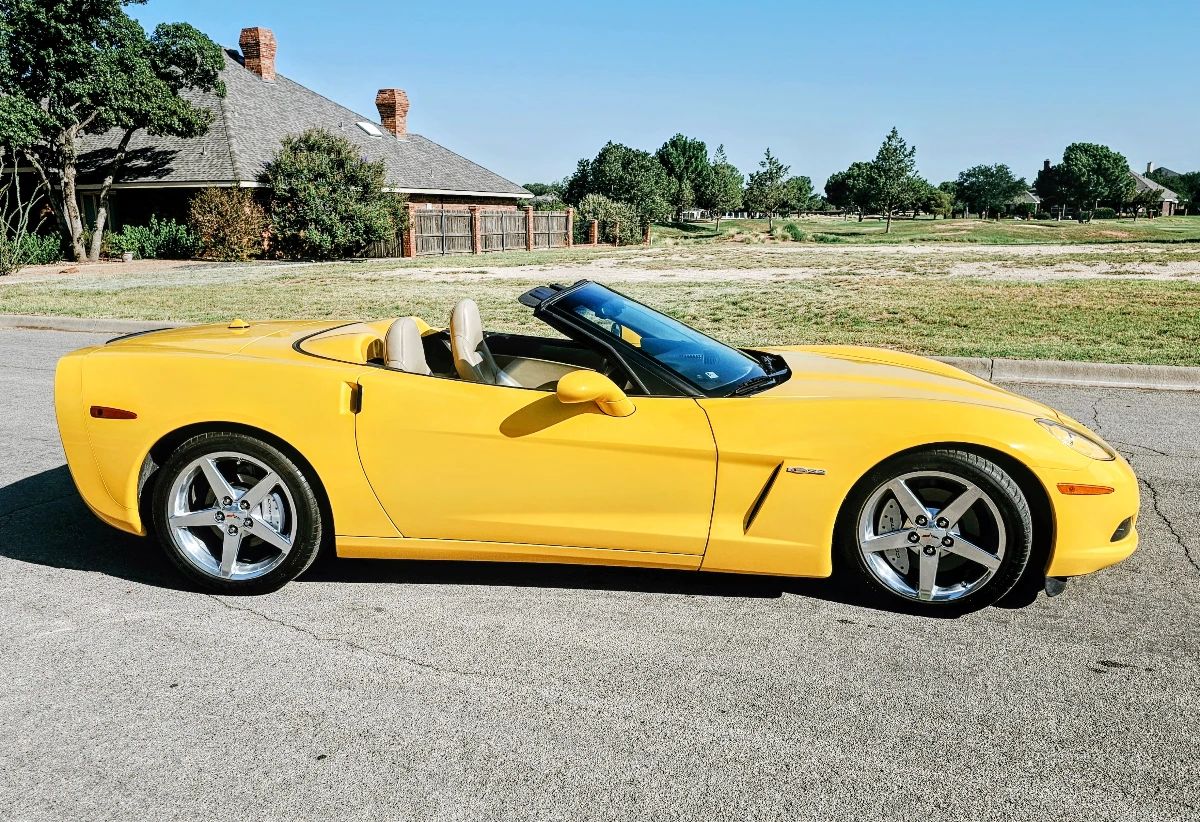 2005 Chevrolet Corvette C6 Convertible 73,238 miles • Velocity Yellow with a Cashmere convertible top and matching leather interior, this garage-kept Corvette is the kind of car people notice before you ever start the engine. Chevrolet’s legendary 6.0L LS2 V8 with 400 horsepower. Loaded with features: • 6.0L LS2 V8 with 400 horsepower • Automatic transmission • Factory navigation touchscreen • Bose premium audio system • Dual-zone automatic climate control • Keyless access and push-button start with 2 keys • Chrome Corvette wheels • Michelin tires • Cashmere electric convertible top • Crystal-clear headlights • Only 73,238 miles • Garage kept • CleanTexas title $23,500