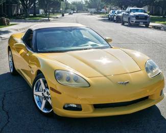 2005 Chevrolet Corvette C6 Convertible 73,238 miles • Velocity Yellow with a Cashmere convertible top and matching leather interior, this garage-kept Corvette is the kind of car people notice before you ever start the engine.  Chevrolet’s legendary 6.0L LS2 V8 with 400 horsepower.  Loaded with features: • 6.0L LS2 V8 with 400 horsepower • Automatic transmission • Factory navigation touchscreen • Bose premium audio system • Dual-zone automatic climate control • Keyless access and push-button start with 2 keys  • Chrome Corvette wheels • Michelin tires • Cashmere electric convertible top • Crystal-clear headlights • Only 73,238 miles • Garage kept • CleanTexas title  $23,500