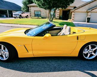 2005 Chevrolet Corvette C6 Convertible 73,238 miles • Velocity Yellow with a Cashmere convertible top and matching leather interior, this garage-kept Corvette is the kind of car people notice before you ever start the engine.  Chevrolet’s legendary 6.0L LS2 V8 with 400 horsepower.  Loaded with features: • 6.0L LS2 V8 with 400 horsepower • Automatic transmission • Factory navigation touchscreen • Bose premium audio system • Dual-zone automatic climate control • Keyless access and push-button start with 2 keys  • Chrome Corvette wheels • Michelin tires • Cashmere electric convertible top • Crystal-clear headlights • Only 73,238 miles • Garage kept • CleanTexas title  $23,500