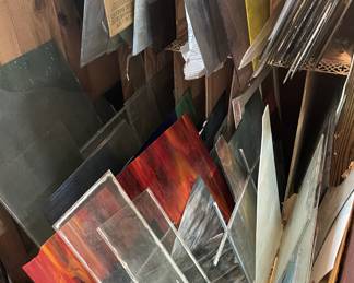 Large pieces colored glass