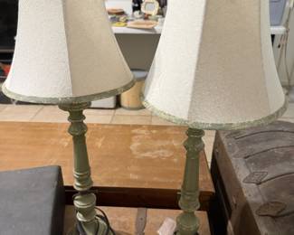 Matching green lamps