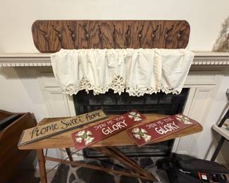 Wood wall hanger, wood ironing board, new signs