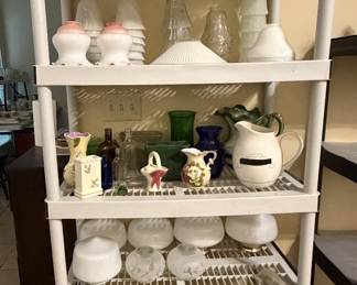 Vintage globes and planters
