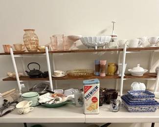 Vintage glass, and kitchen items
