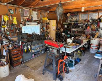 Garage! PACKED with machinist tools, lathe, stock, parts, and more!