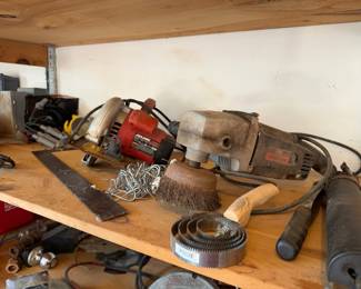 saws, disc sander/grinder, curry comb, grease gun