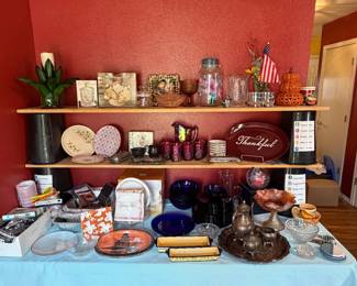 dishes, decor, serving pieces