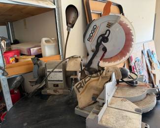 Rigid compound miter saw, bench grinder