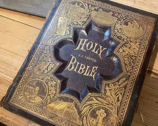 Antique Holy Bible. Cover has come off but the illustrations are spectacular!