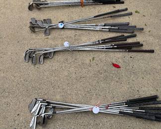 5 sets of golf clubs including a set of men’s and ladies Ping Eye 2 Red Dot