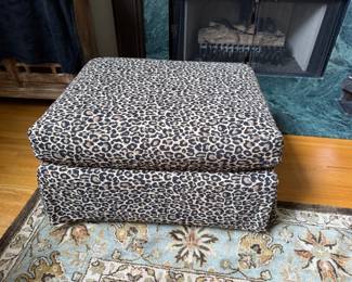 Cheetah print ottoman