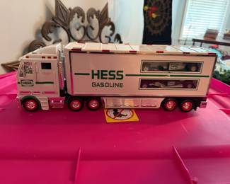Hess Toy Truck with race car trailer