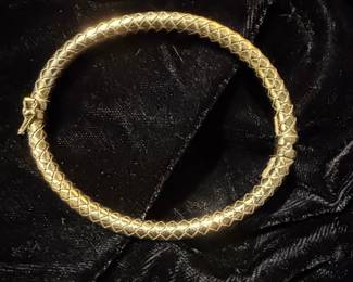 Gold Toned "Dyadema" 925 Bangle Bracelet