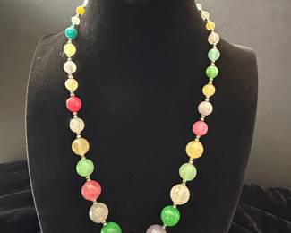 Multi-Gemstone Faceted Bead Necklace