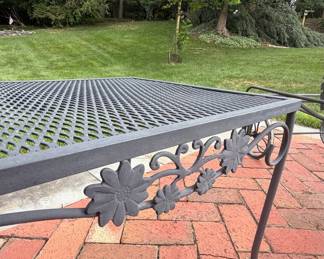 Vintage Wrought Iron Daisy Pattern Patio Set