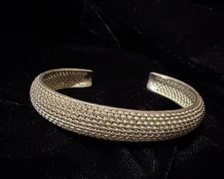 Sterling Silver Mesh Cuff Bracelet