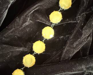 Yellow Faceted Stone Bracelet with Magnetic Clasp