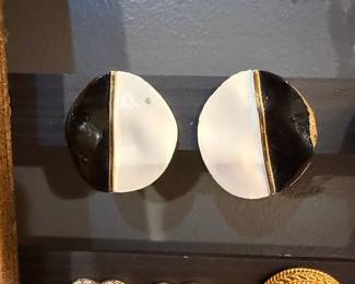 Original by Robert Black and White Abstract Earrings