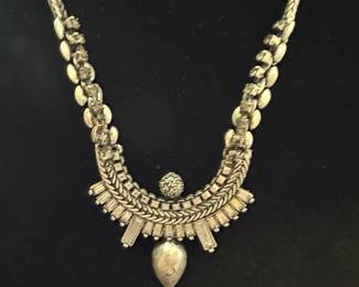 Vintage Indian Sterling Silver Statement Necklace