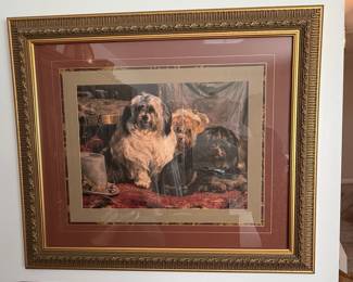 Vintage Dog Portrait Print - Shih Tzu and Yorkshire Terrier