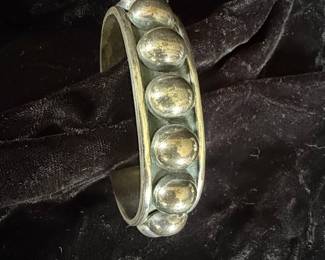 Vintage Sterling Silver "Bubble" Cuff Bracelet